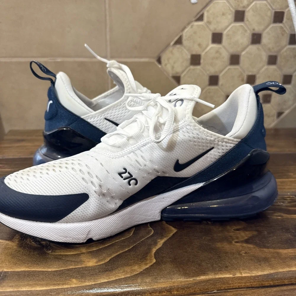 Size‎ 11.5- Women's Air Max 270 White Armory Navy Blue Slate HQ1646-100 Sneakers